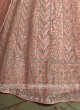 Attractive Peach Color Net Lehenga Choli